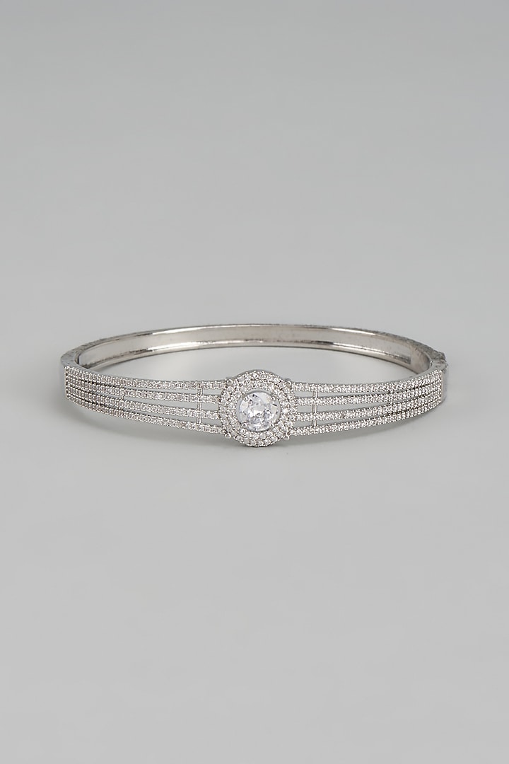 White Rhodium Finish Austrian Crystal & Zircon Bracelet by CRYSTALYNA at Pernia's Pop Up Shop