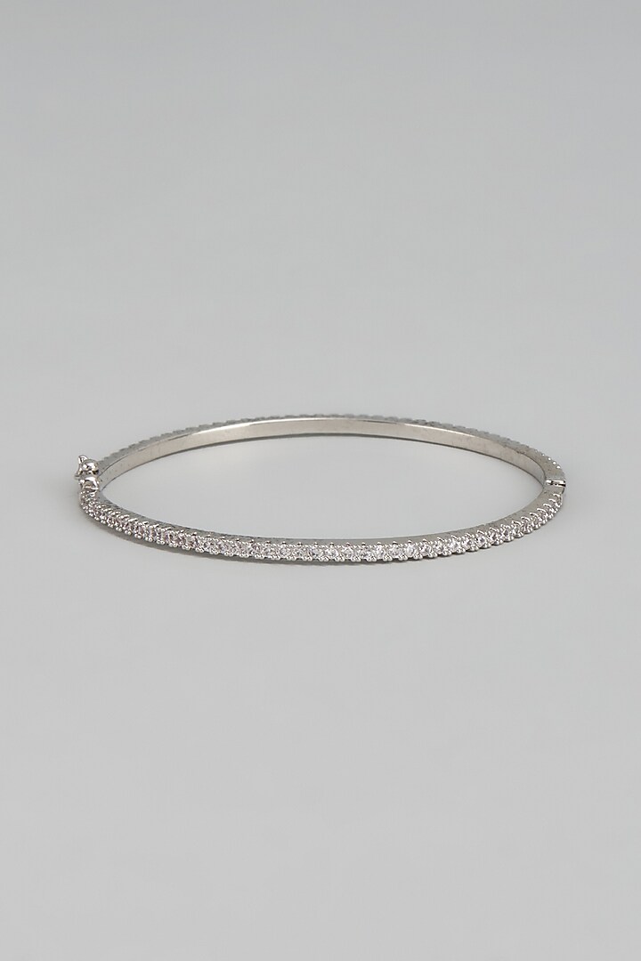White Rhodium Finish Austrian Crystal & Zircon Bracelet by CRYSTALYNA at Pernia's Pop Up Shop