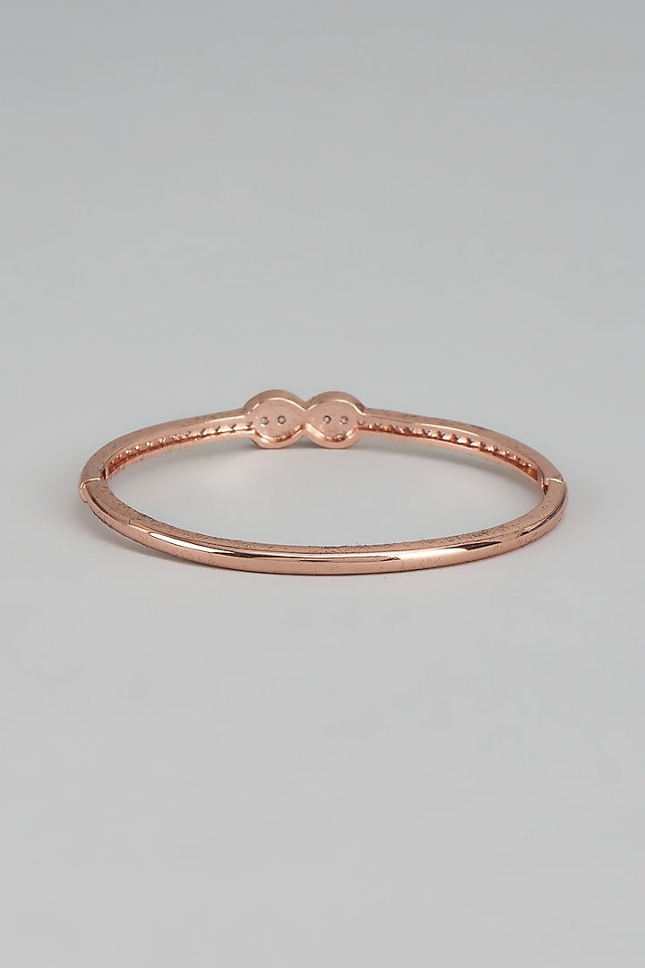 Rose Gold Finish White Austrian Crystal & Pearl Bracelet by CRYSTALYNA at Pernia's Pop Up Shop