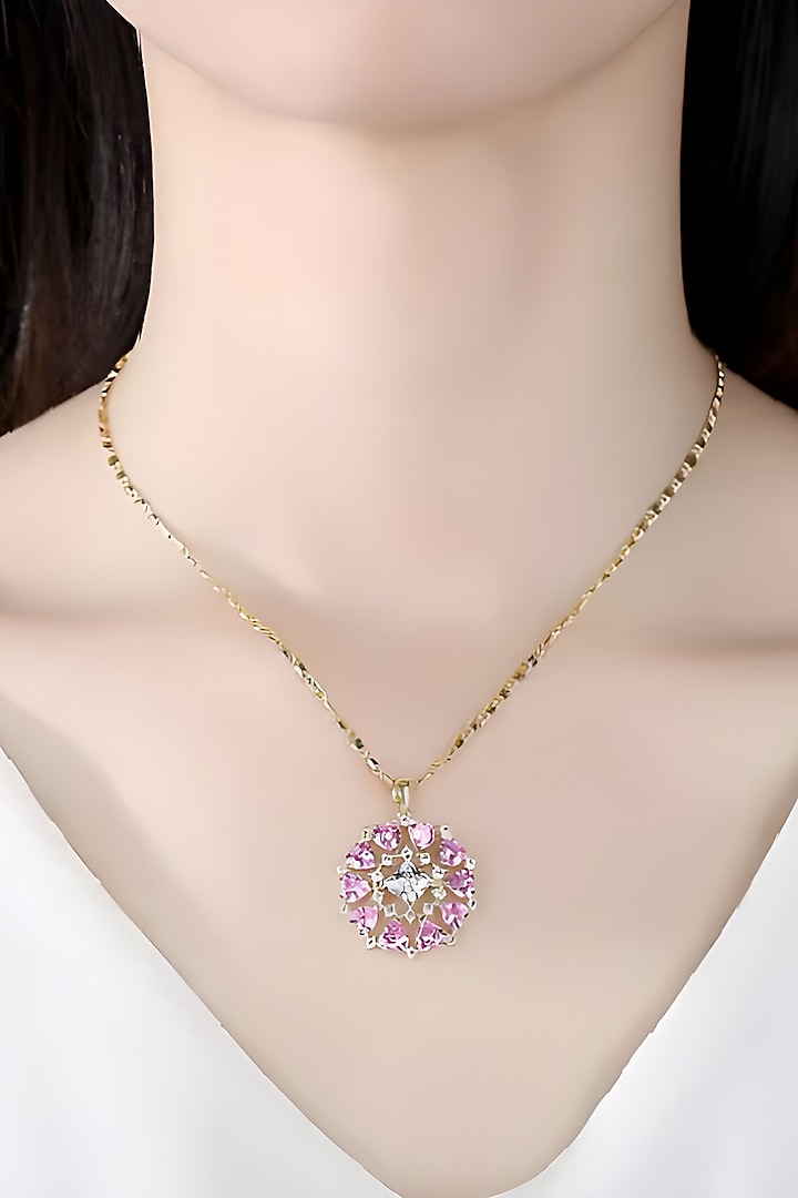 Gold Plated Austrian Swarovski Crystal Pendant Necklace Set by CRYSTALYNA at Pernia's Pop Up Shop