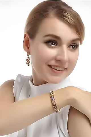 Gold Plated Austrian Swarovski Crystal Bracelet by CRYSTALYNA