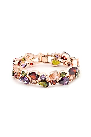 Gold Plated Austrian Swarovski Crystal Bracelet by CRYSTALYNA
