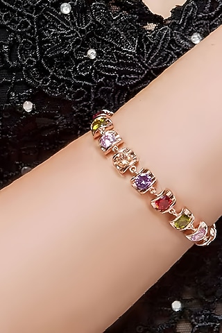 Rose Gold Plated Austrian Swarovski Crystal Bracelet by CRYSTALYNA