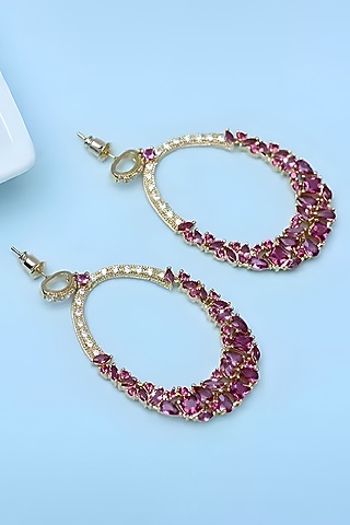 Gold Plated Austrian Swarovski Crystal Dangler Earrings by CRYSTALYNA