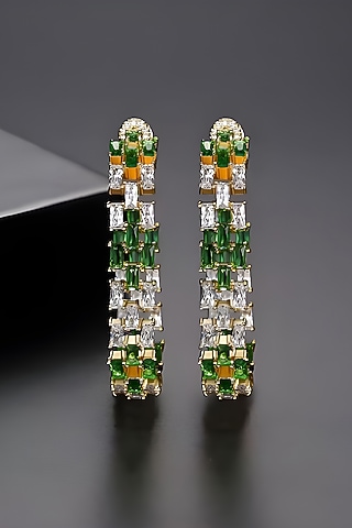 Gold Plated Austrian Swarovski Crystal Dangler Earrings by CRYSTALYNA