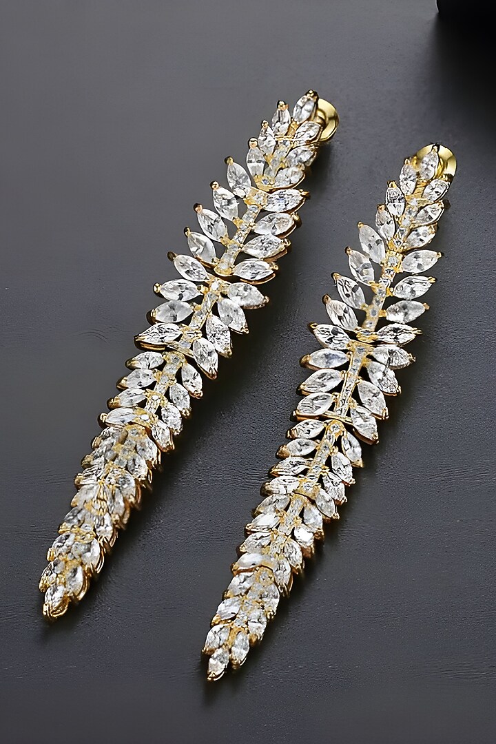 Gold Plated Austrian Swarovski Crystal Dangler Earrings by CRYSTALYNA at Pernia's Pop Up Shop