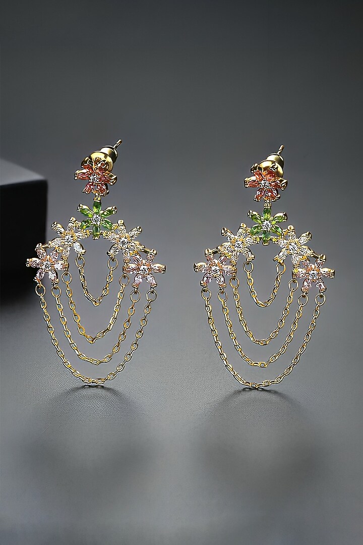 Gold Plated Austrian Swarovski Crystal Dangler Earrings by CRYSTALYNA at Pernia's Pop Up Shop
