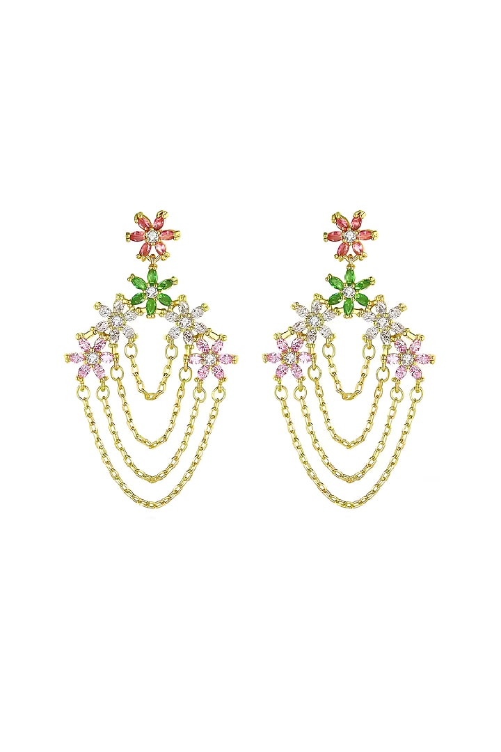 Gold Plated Austrian Swarovski Crystal Dangler Earrings by CRYSTALYNA at Pernia's Pop Up Shop