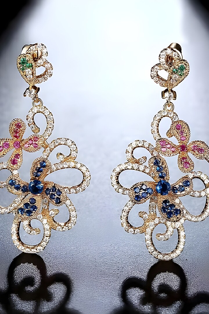 Gold Plated Austrian Swarovski Crystal Dangler Earrings by CRYSTALYNA at Pernia's Pop Up Shop