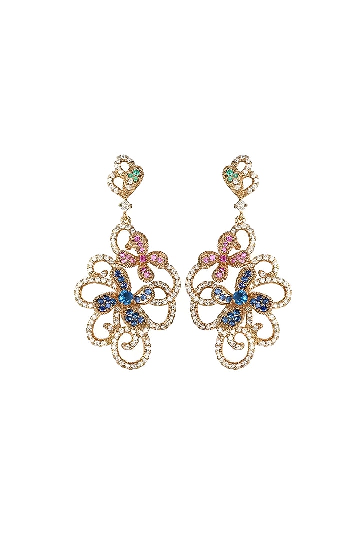 Gold Plated Austrian Swarovski Crystal Dangler Earrings by CRYSTALYNA at Pernia's Pop Up Shop