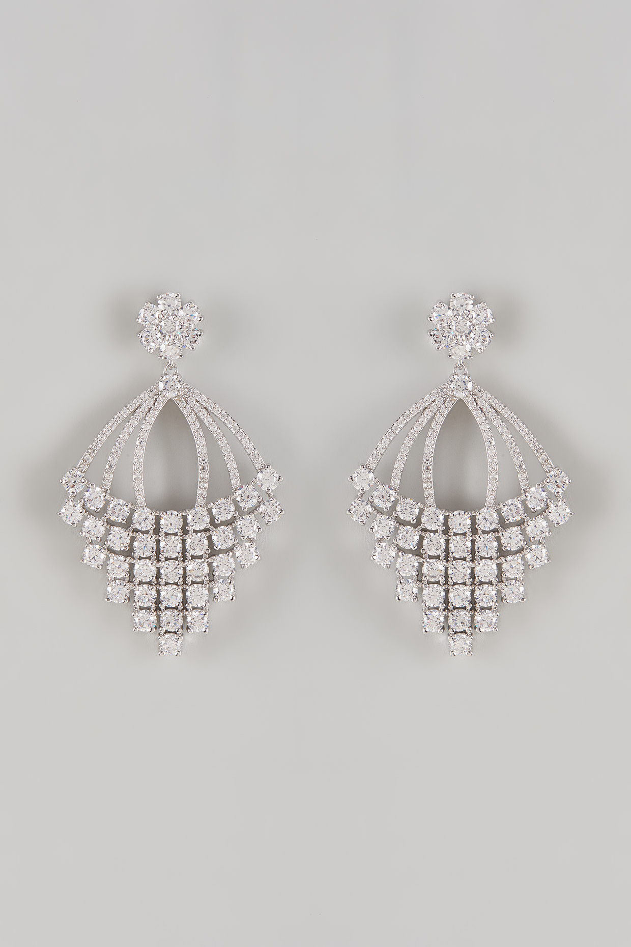 Gold Rhodium Plated Crystal & Zircon Dangler Earrings by CRYSTALYNA at Pernia's Pop Up Shop