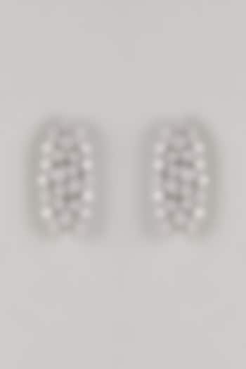 Gold Rhodium Plated Crystal & Zircon Stud Earrings by CRYSTALYNA at Pernia's Pop Up Shop