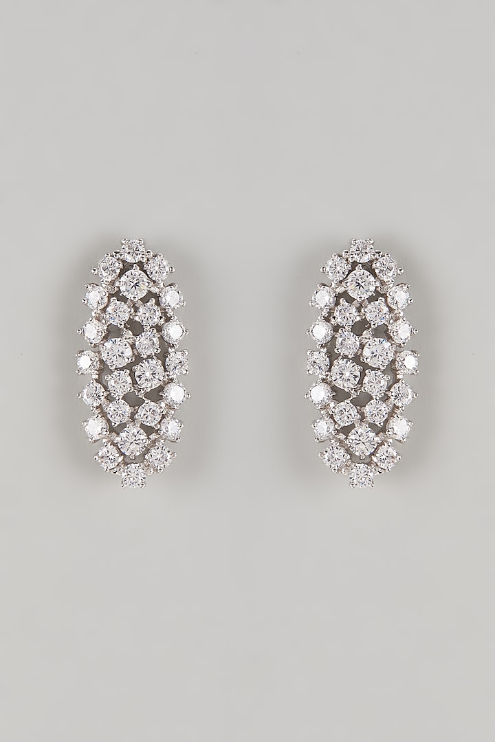 Gold Rhodium Plated Crystal & Zircon Stud Earrings by CRYSTALYNA at Pernia's Pop Up Shop