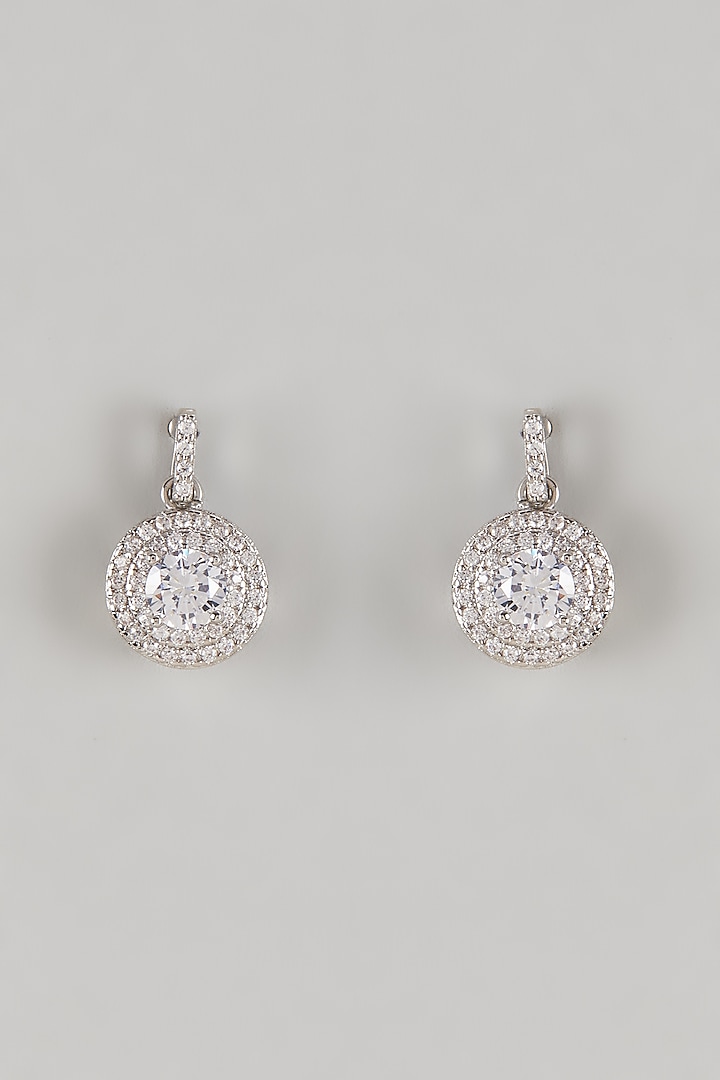 Gold Rhodium Plated Crystal & Zircon Stud Earrings by CRYSTALYNA at Pernia's Pop Up Shop