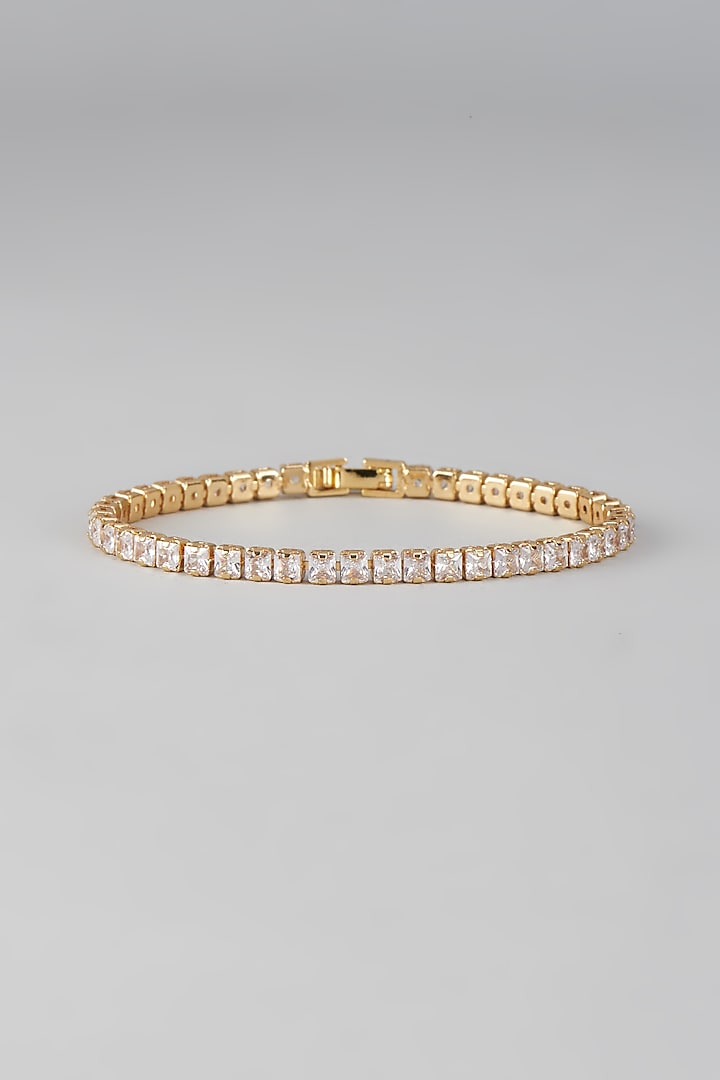 Gold Plated Crystal & Zircon Tennis Bracelet by CRYSTALYNA
