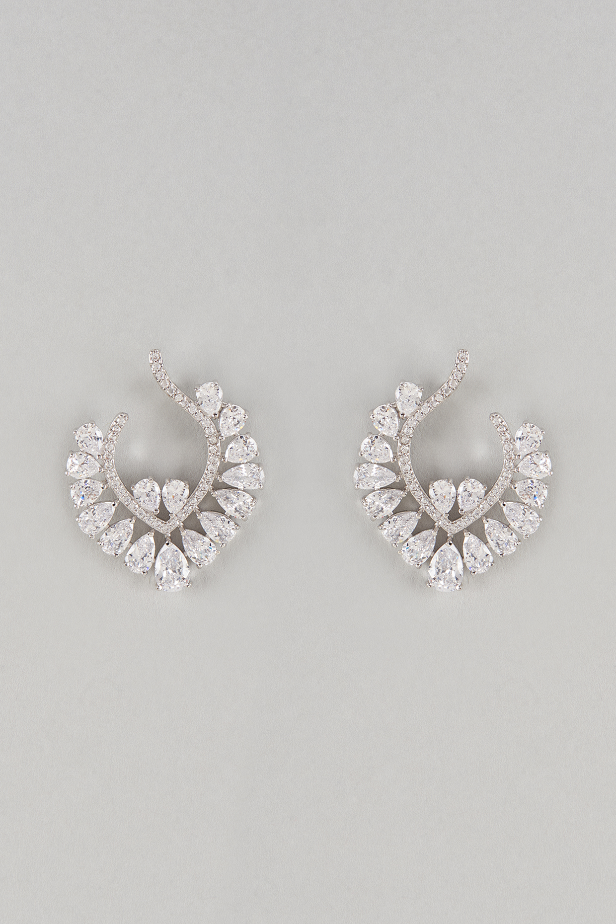 Gold Rhodium Plated Crystal & Zircon Stud Earrings by CRYSTALYNA at Pernia's Pop Up Shop