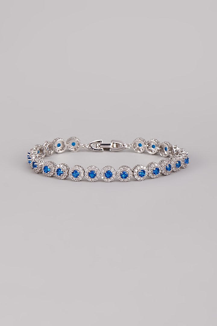 White Gold Plated Austrian Crystal Tennis Bracelet by CRYSTALYNA