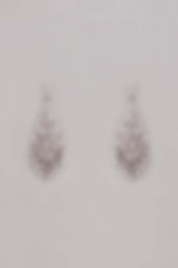 White Gold Plated Austrian Crystal Dangler Earrings by CRYSTALYNA at Pernia's Pop Up Shop