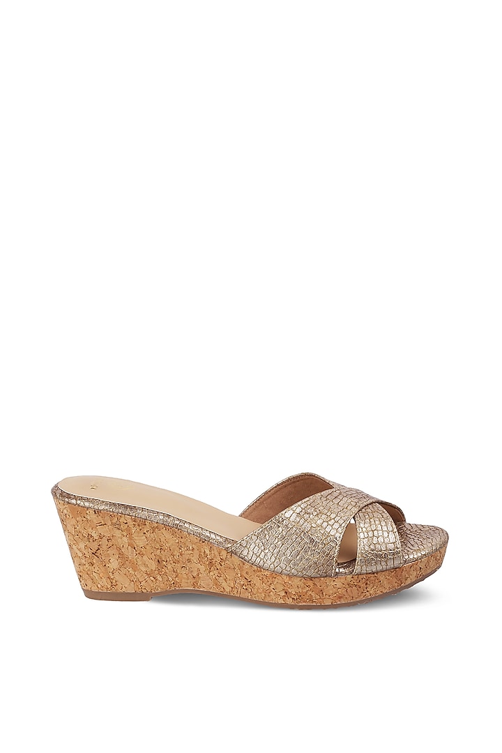 Nude Wedges With Criss-Cross Straps by Crimzon at Pernia's Pop Up Shop