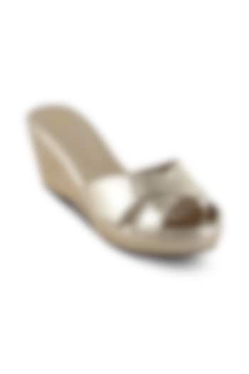Metallic Gold Slip-On Wedges by Crimzon at Pernia's Pop Up Shop