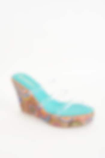Multi-Coloured Faux Leather Wedges by Crimzon