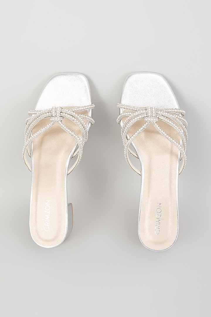 White Faux Leather Heels by Crimzon at Pernia's Pop Up Shop