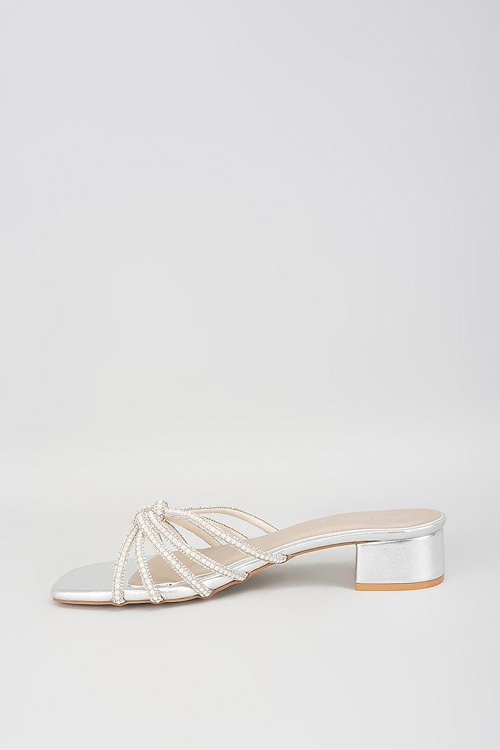 White Faux Leather Heels by Crimzon at Pernia's Pop Up Shop