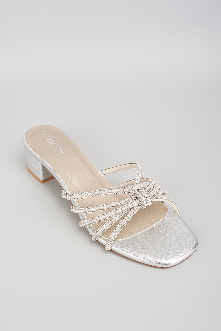 White Faux Leather Heels by Crimzon at Pernia's Pop Up Shop