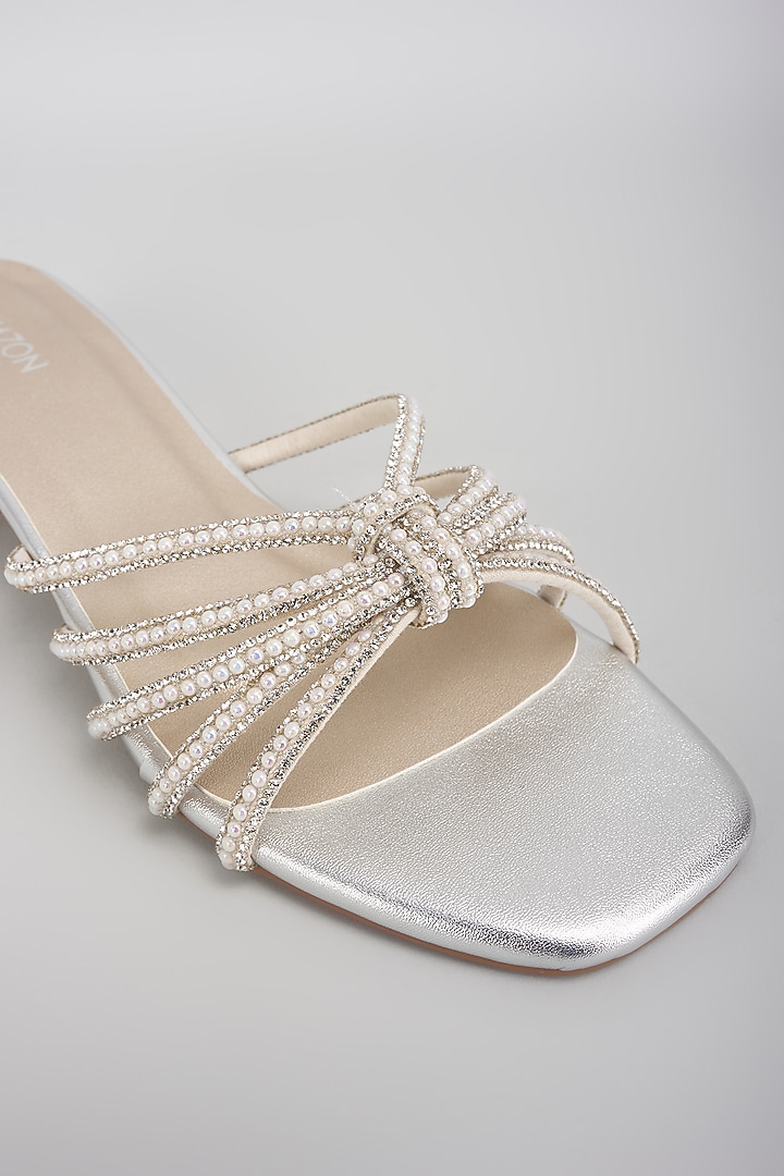 White Faux Leather Heels by Crimzon at Pernia's Pop Up Shop