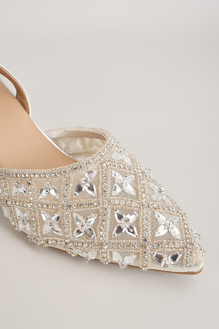 Silver Faux Leather Kitten Heels by Crimzon at Pernia's Pop Up Shop