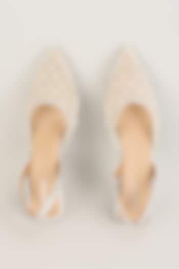 Silver Faux Leather Kitten Heels by Crimzon at Pernia's Pop Up Shop