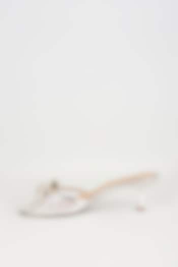 Silver Faux Leather Heels by Crimzon at Pernia's Pop Up Shop