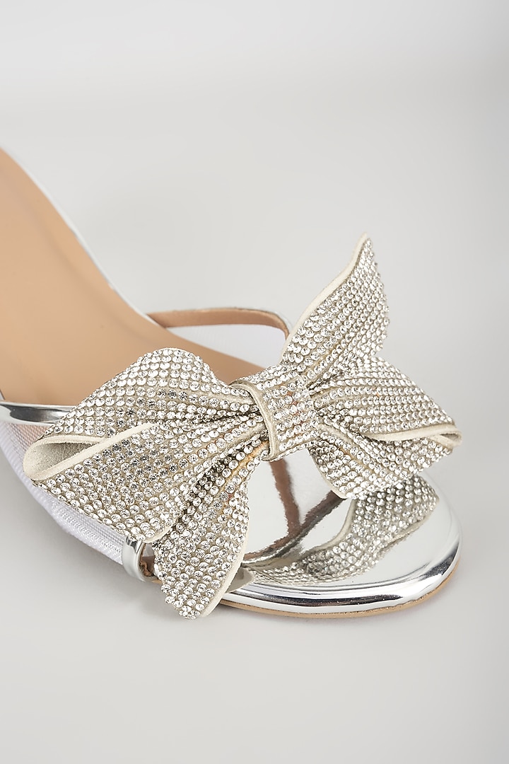 Silver Faux Leather Heels by Crimzon at Pernia's Pop Up Shop