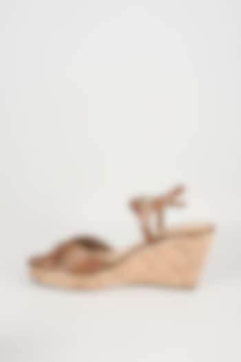 Tan Faux Leather Heels by Crimzon at Pernia's Pop Up Shop