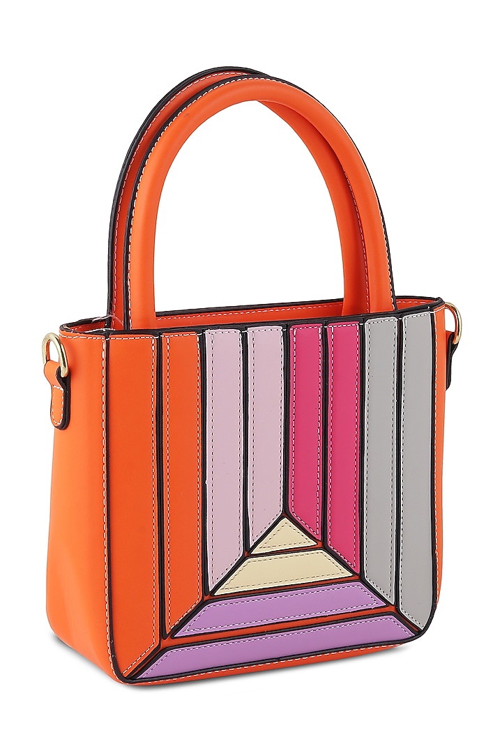 Orange Faux Leather Fergie Bag by Crimzon at Pernia's Pop Up Shop