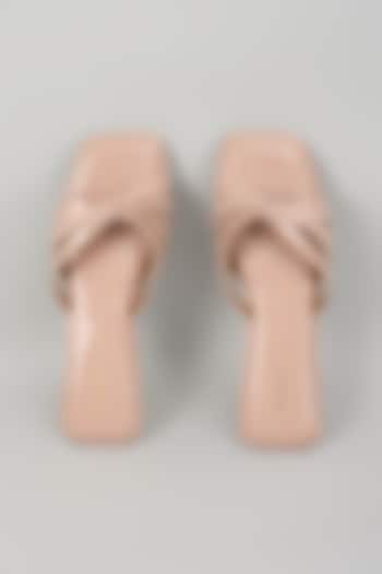 Nude Synthetic Leather Flats by Crimzon at Pernia's Pop Up Shop