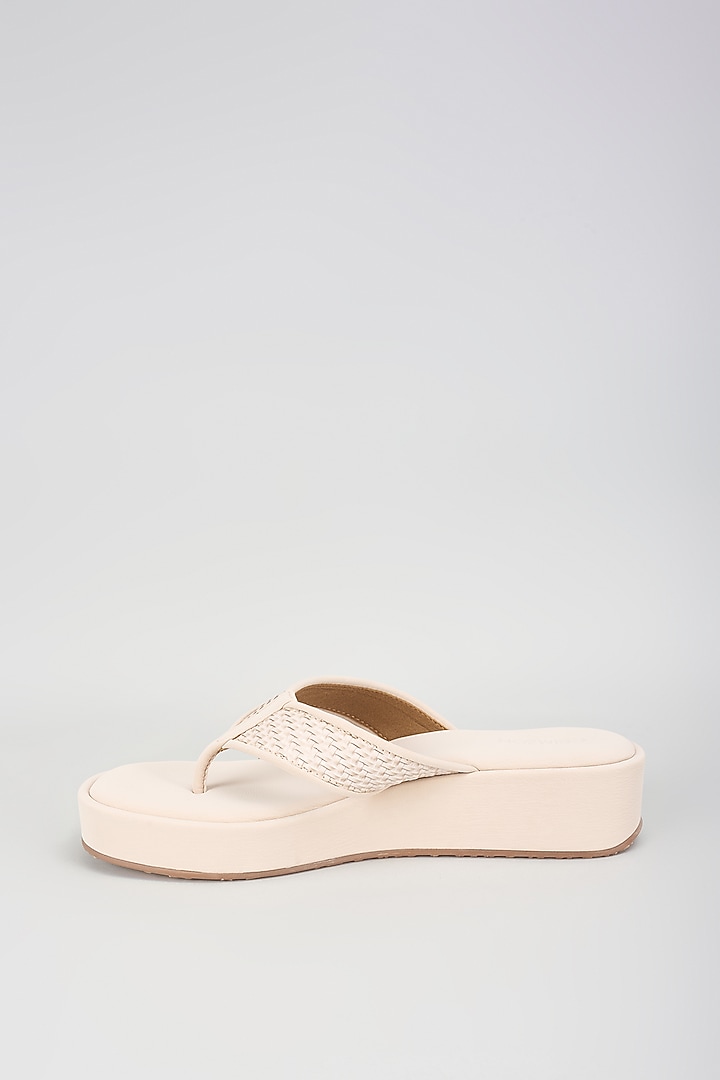 Ivory Leather Platform Heels by Crimzon at Pernia's Pop Up Shop