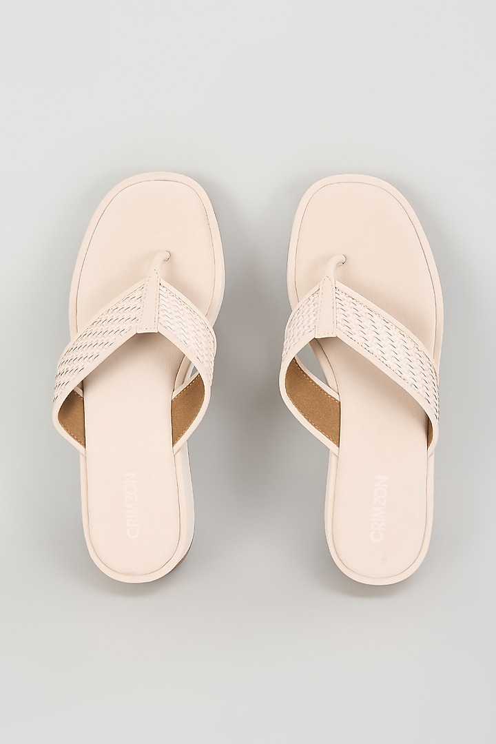 Ivory Leather Platform Heels by Crimzon at Pernia's Pop Up Shop