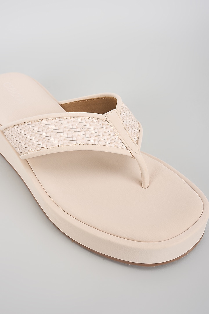 Ivory Leather Platform Heels by Crimzon at Pernia's Pop Up Shop
