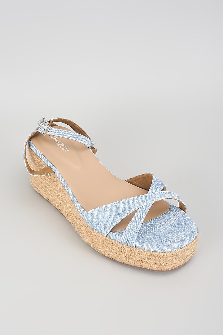 Blue Leather Flats by Crimzon at Pernia's Pop Up Shop