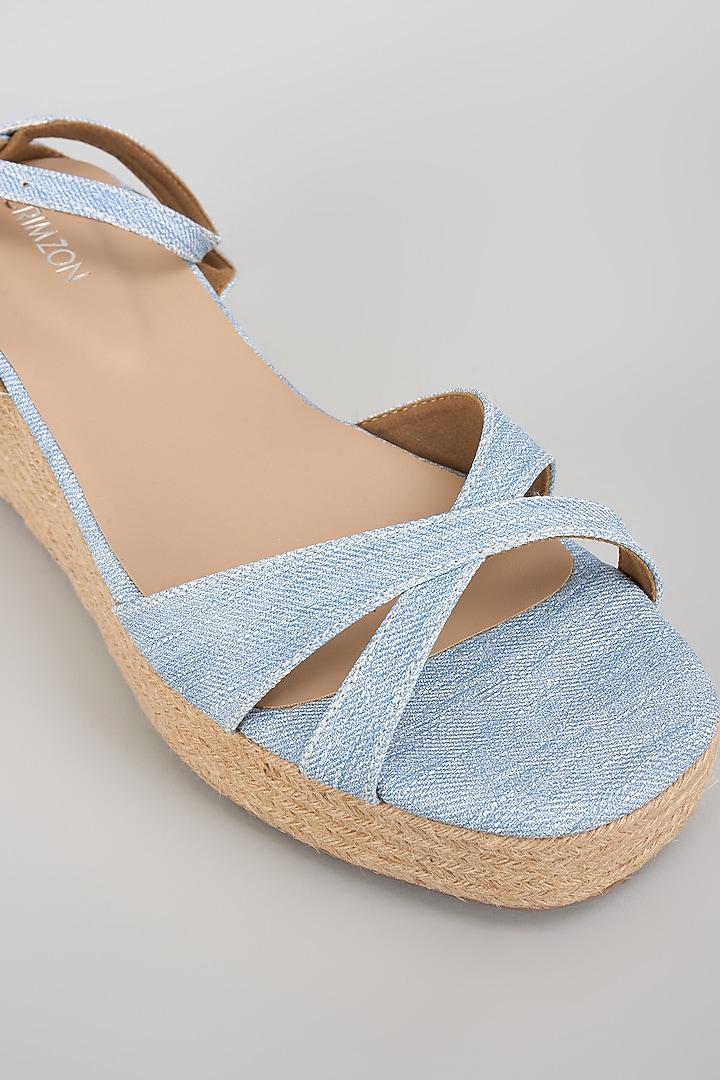 Blue Leather Flats by Crimzon at Pernia's Pop Up Shop