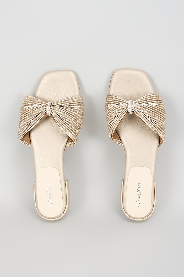 Champagne Leather Heels by Crimzon at Pernia's Pop Up Shop