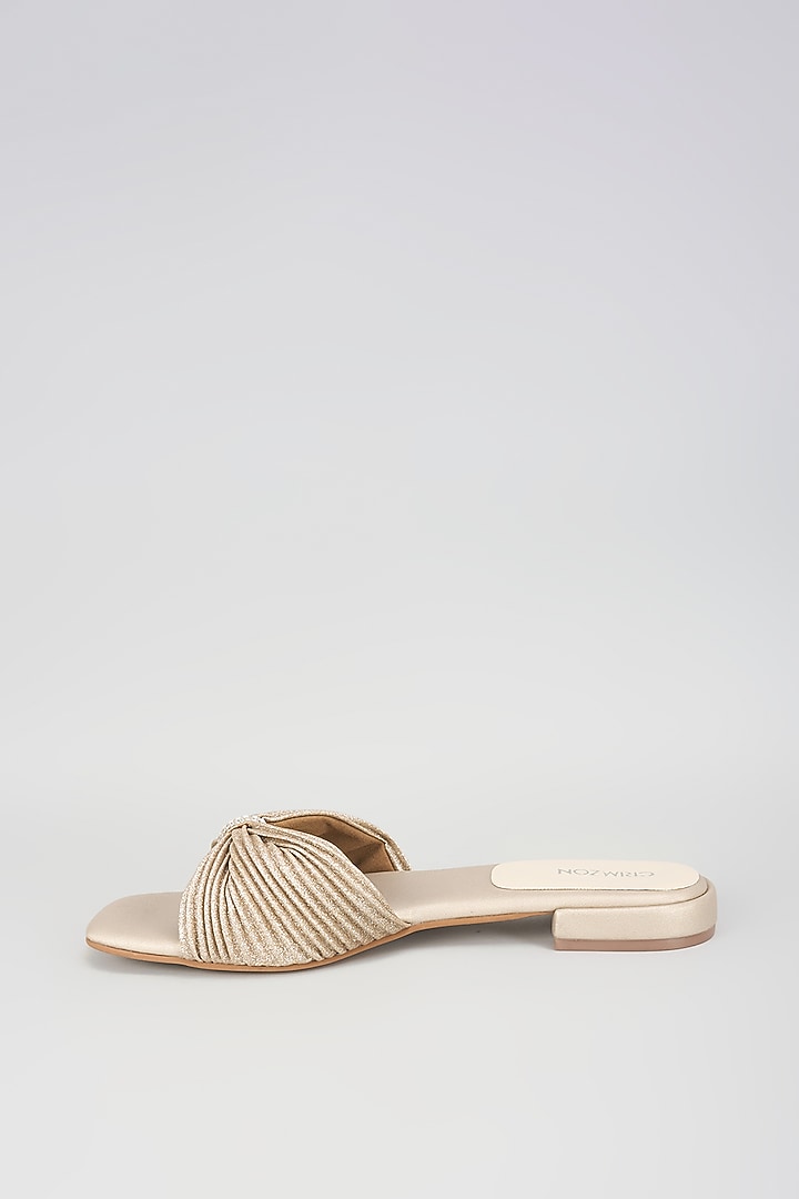 Champagne Leather Heels by Crimzon at Pernia's Pop Up Shop