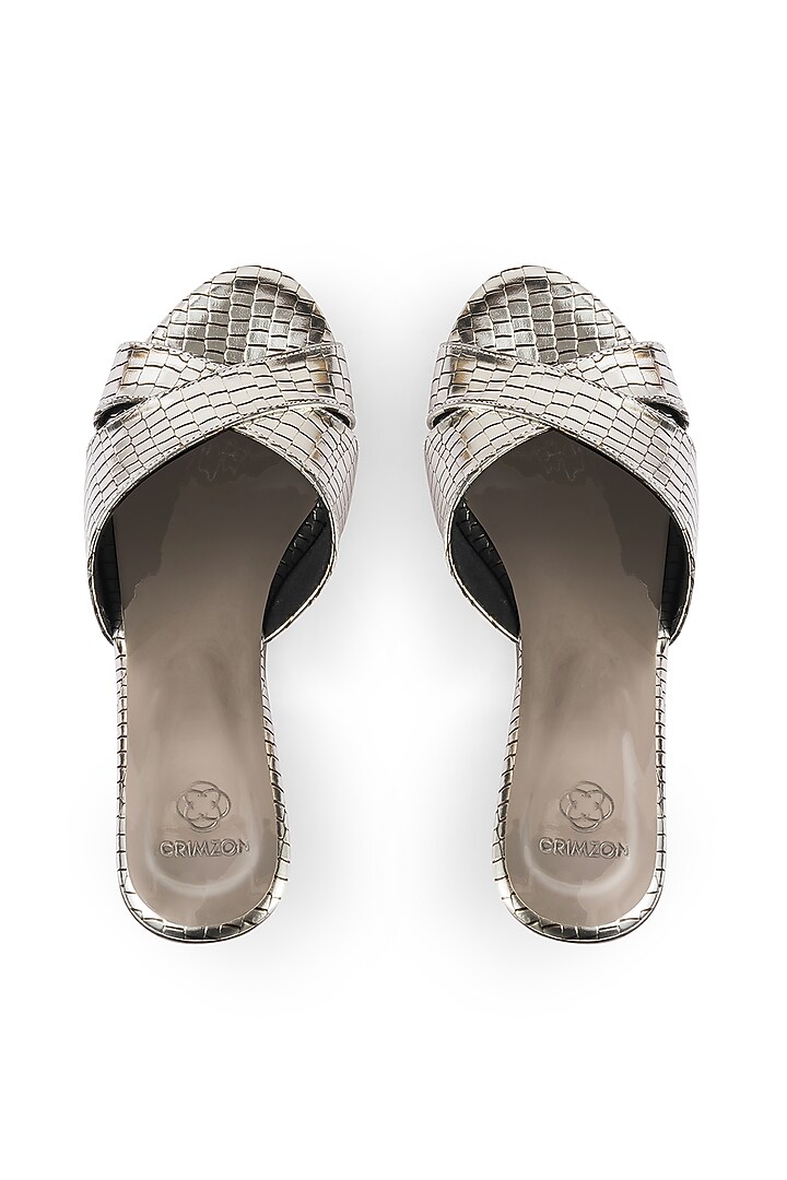 Silver Wedges With Criss Cross Straps by Crimzon at Pernia's Pop Up Shop