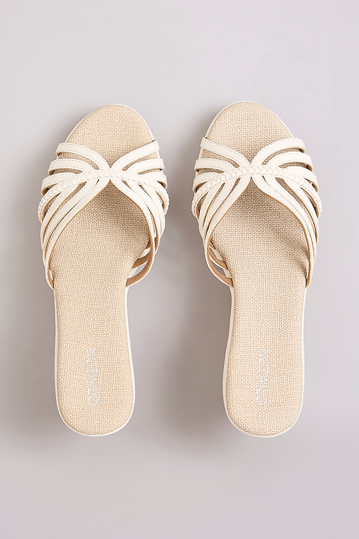 Ivory Faux Leather Heels by Crimzon at Pernia's Pop Up Shop