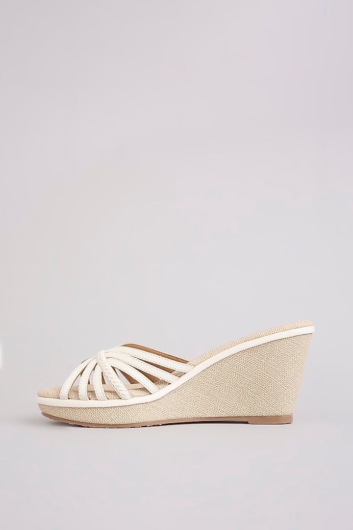 Ivory Faux Leather Heels by Crimzon at Pernia's Pop Up Shop