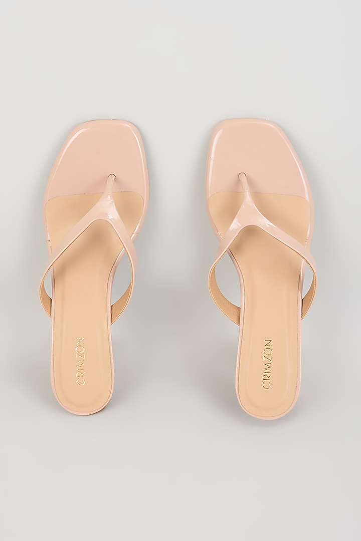 Nude Faux Leather Heels by Crimzon at Pernia's Pop Up Shop