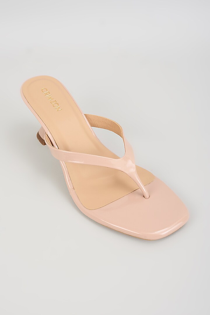 Nude Faux Leather Heels by Crimzon at Pernia's Pop Up Shop