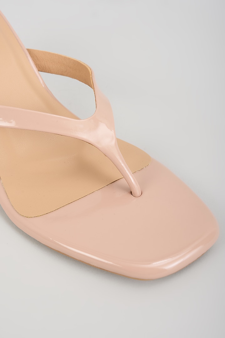Nude Faux Leather Heels by Crimzon at Pernia's Pop Up Shop
