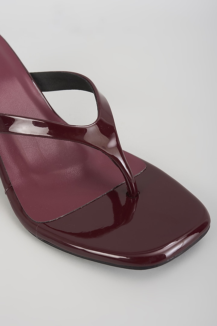 Burgundy Faux Leather Heels by Crimzon at Pernia's Pop Up Shop